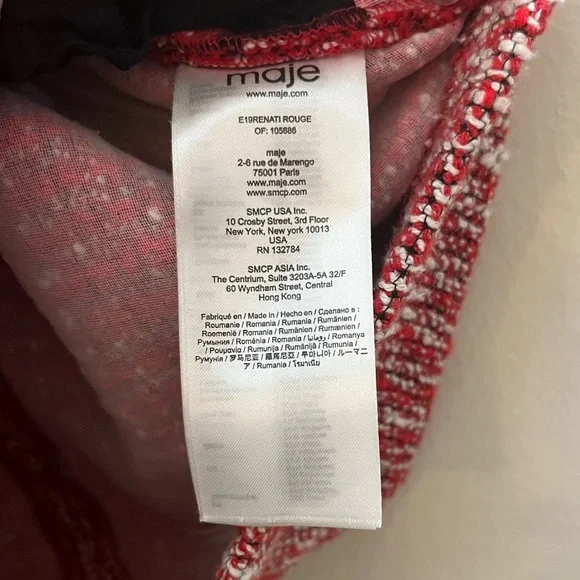 Maje Renati Tweed Dress in Rouje, FR Size 36 (US S) - Picture 6 of 16